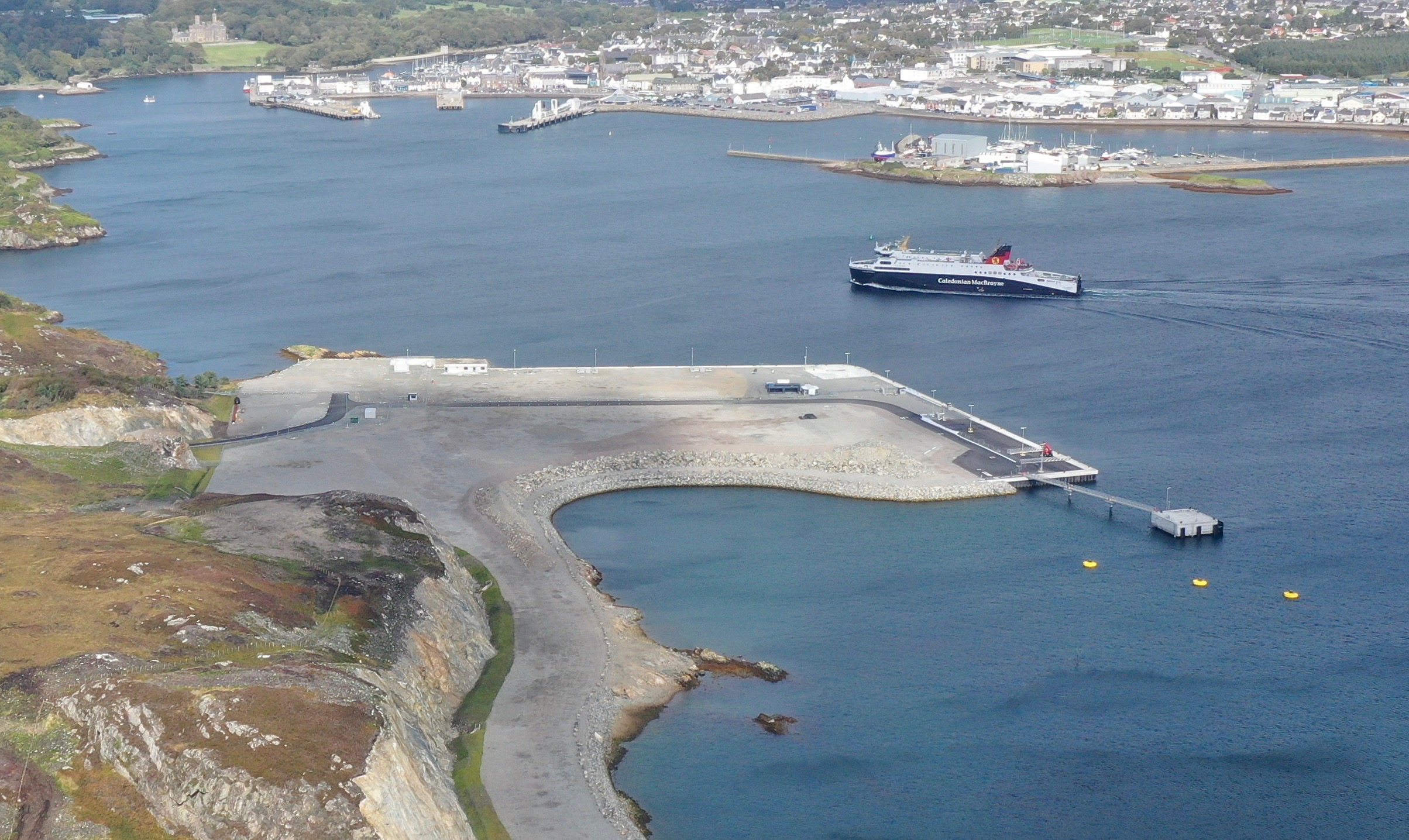 Stornoway landscape with ferry crossing