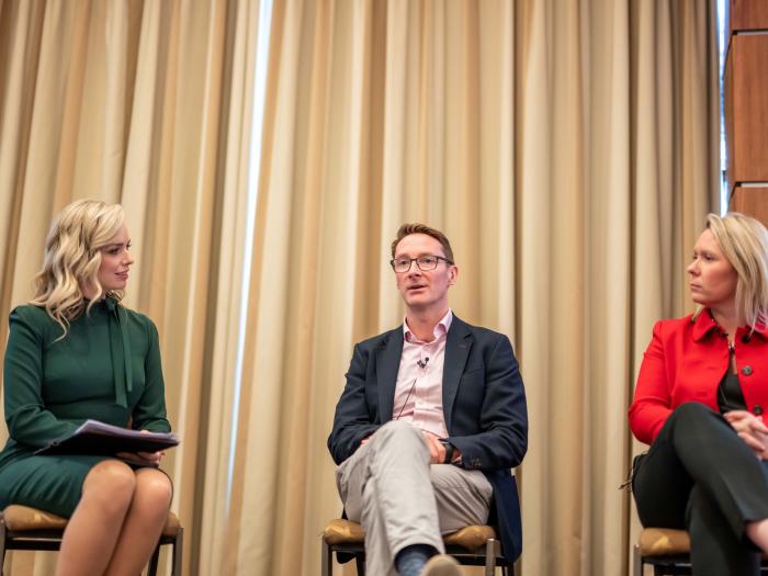 Hannah Prevett, Deputy Editor at The Times, Patrick Graham, Head of Scotland & NI at BGF and Nicola Douglas, Executive Director at the Scottish National Investment Bank