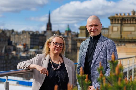 Helen Williams, chief strategy and policy officer for UKIB, with David Ritchie, head of partnerships and engagement at SNIB